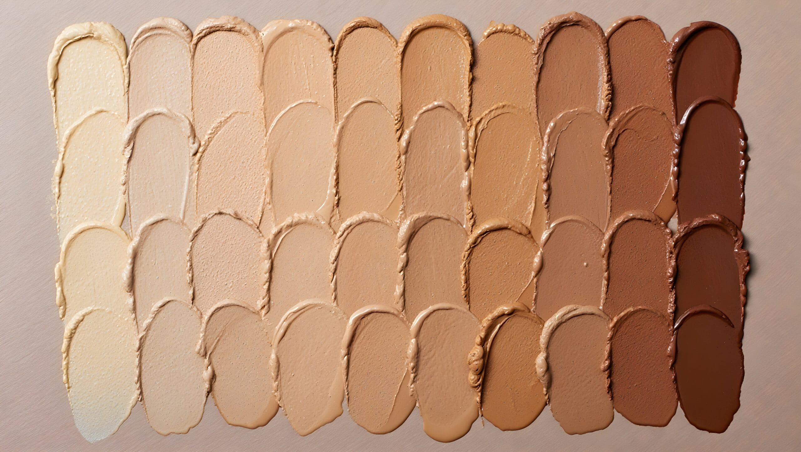 Range of skin-tone pigments used for scar camouflage, showcasing light to deep shades for precise color matching, smooth blended swatches, professional PMU pigment selection, Salt Lake City, Utah