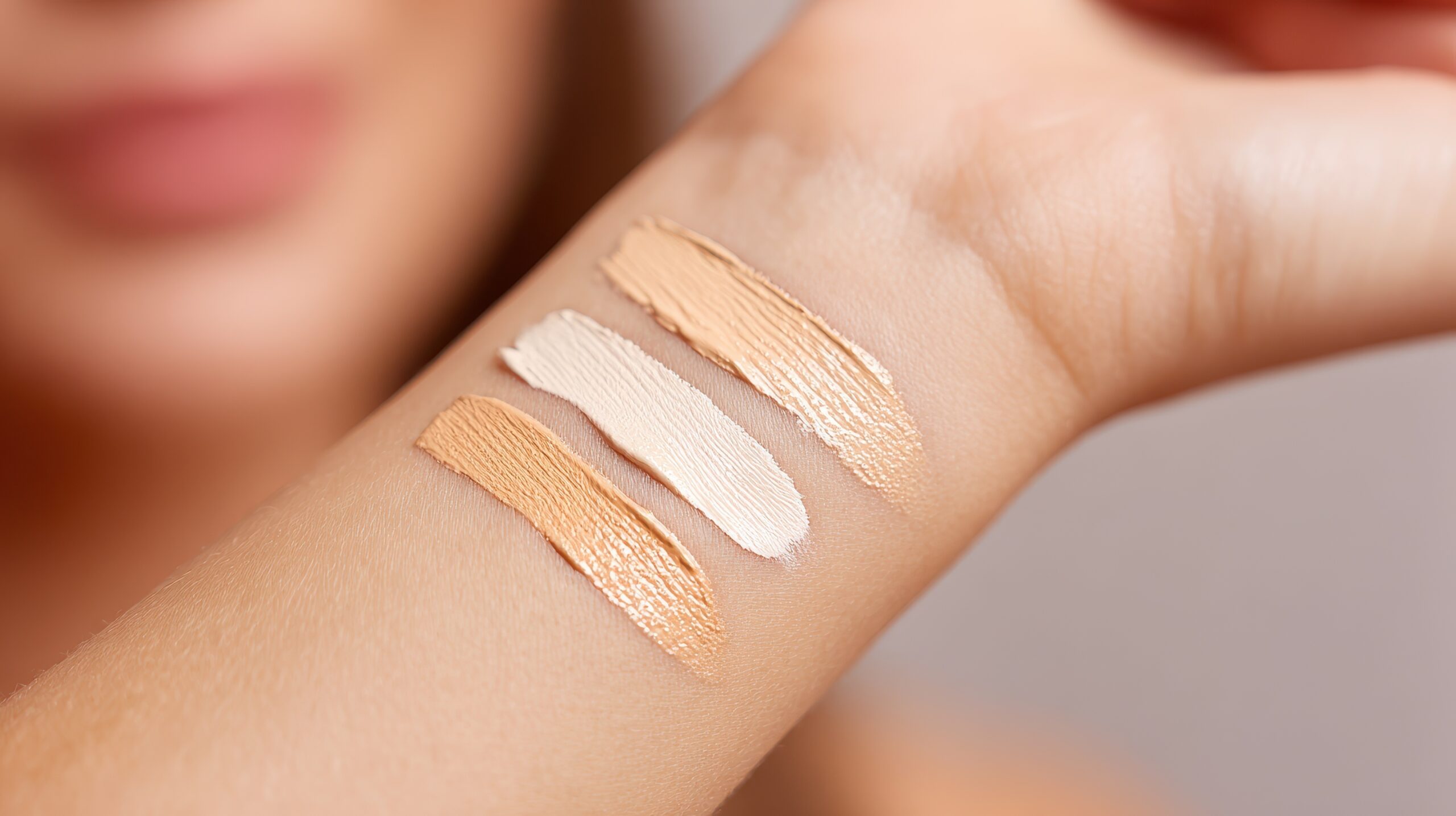 Close-up of PMU pigment swatches on skin for scar camouflage and stretch mark camouflage, demonstrating custom color matching, undertone correction, and realistic skin blending results, Salt Lake City, Utah